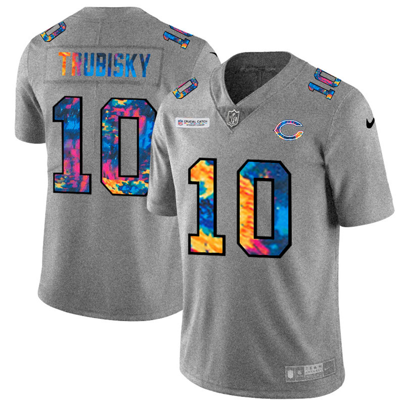NFL Chicago Bears #10 Mitchell Trubisky Men Nike MultiColor 2020  Crucial Catch  Jersey Grey->buffalo bills->NFL Jersey